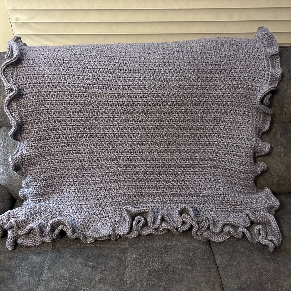 Hand Crocheted Sugar Plum Fairy Lavender Blanket